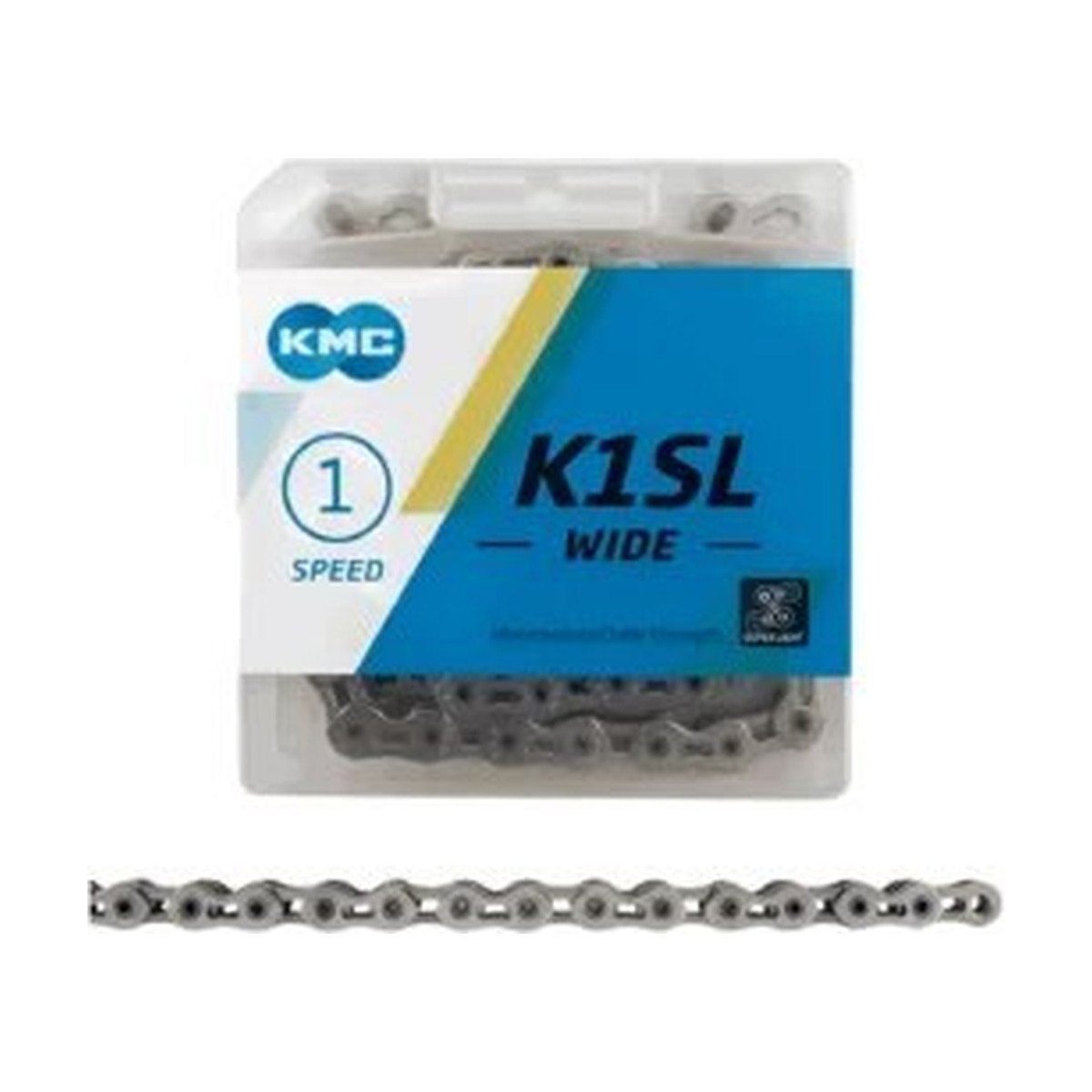 Cadena KMC K1SL Wide perforada cromada foto 3